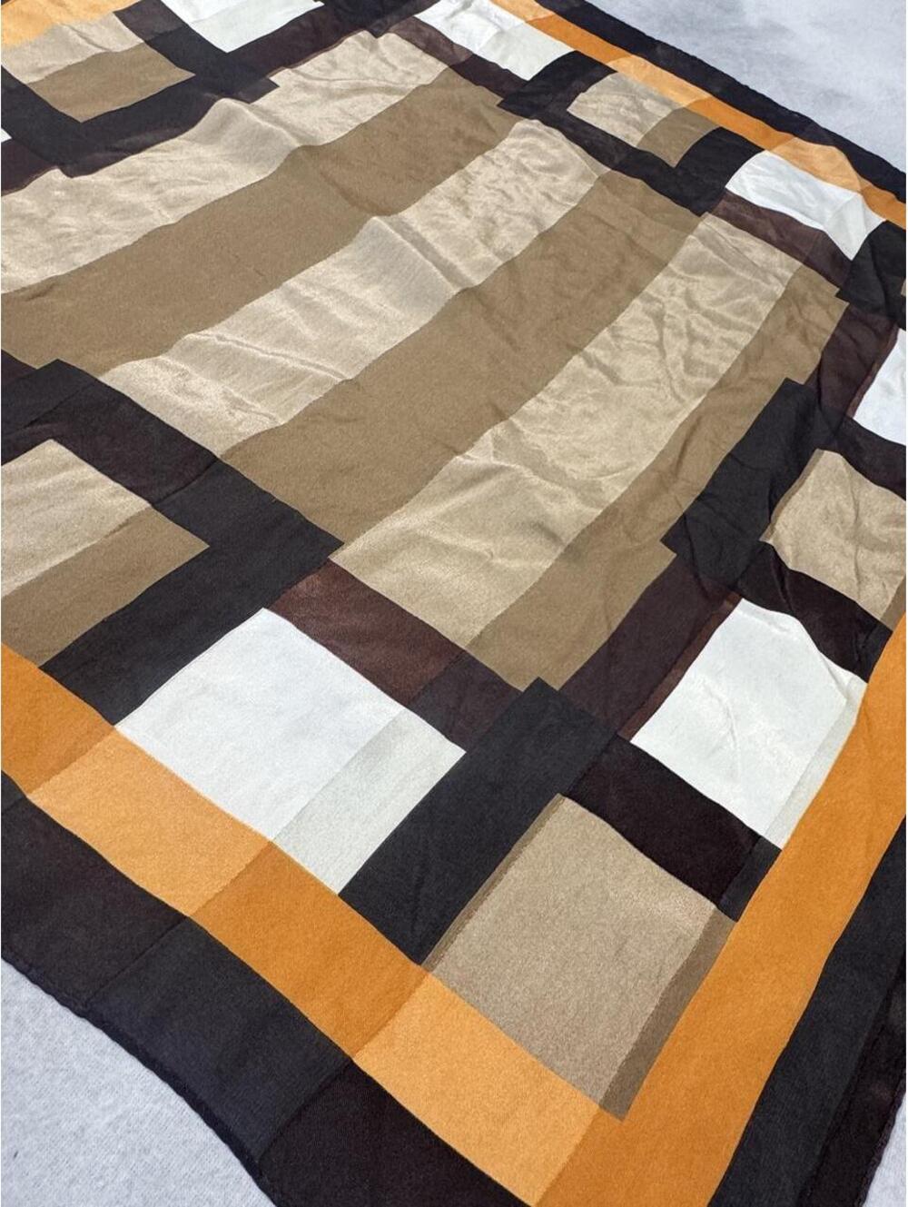 Vintage 90s / y2k Casual Corner 100% Silk Square Scarf Geometric Mod Print 22”